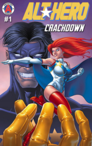 Alt-Hero 1: Crackdown cover featuring Captain Europa and Dynamique